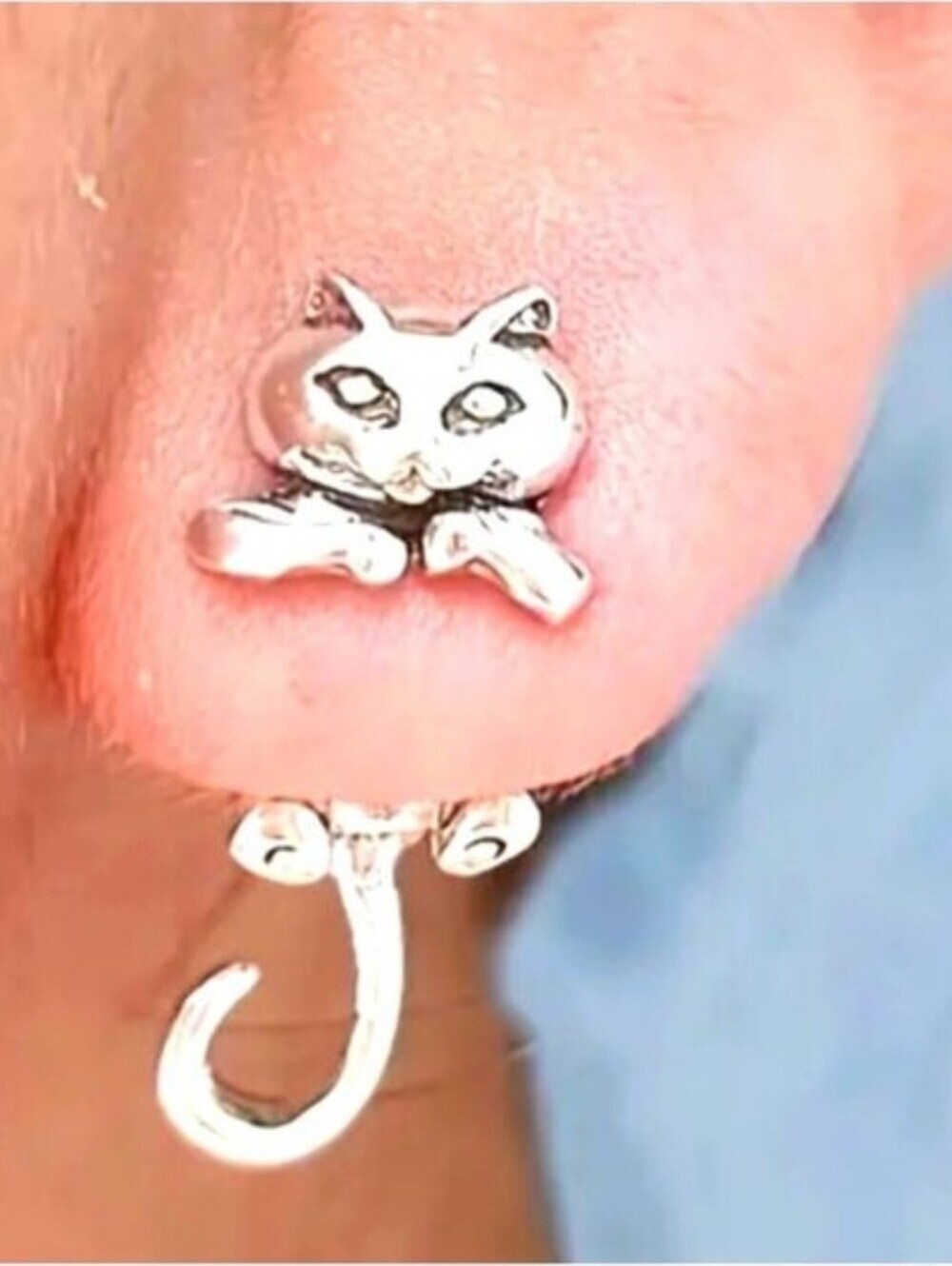 Cat Collar Earrings Silver Plated ER